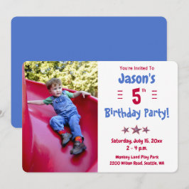 Invitación Foto de Cumpleaños de Niño Fiesta