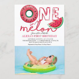 Invitación Foto de cumpleaños de One in Melon