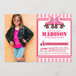 Invitación Foto de cumpleaños de patinaje deportivo sobre pat