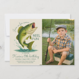 Invitación Foto de cumpleaños de pesca divertida