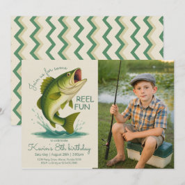 Invitación Foto de cumpleaños de pesca divertida