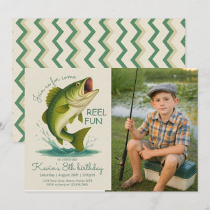 Invitación Foto de cumpleaños de pesca divertida