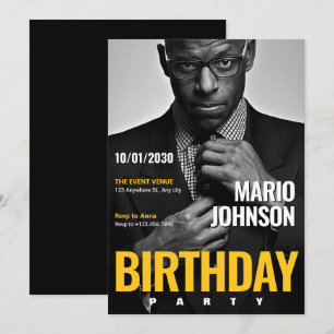 Invitación Foto de cumpleaños de portada de revista elegante