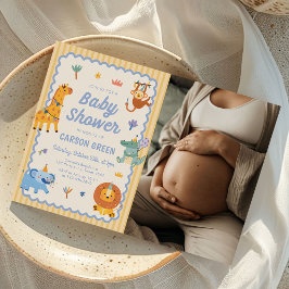 Invitación Foto de Cumpleaños de Safari de Animales Adorables