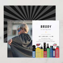 Invitación Foto de cumpleaños de superhéroes