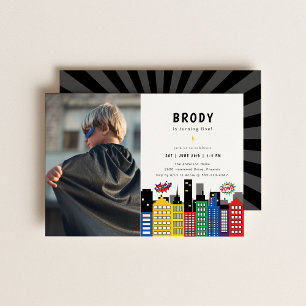 Invitación Foto de cumpleaños de superhéroes