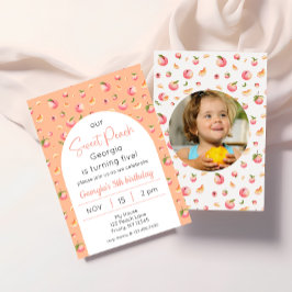 Invitación Foto de cumpleaños de Sweet Peach
