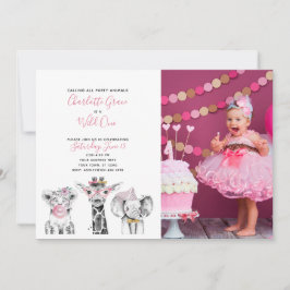 Invitación Foto de cumpleaños de un Chica blanco negro salvaj