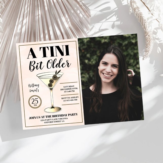 Invitación Foto de cumpleaños de un cóctel moderno un poco má (Subido por el creador)