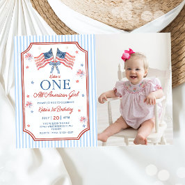Invitación Foto de cumpleaños de una chica totalmente america