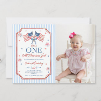 Invitación Foto de cumpleaños de una chica totalmente america