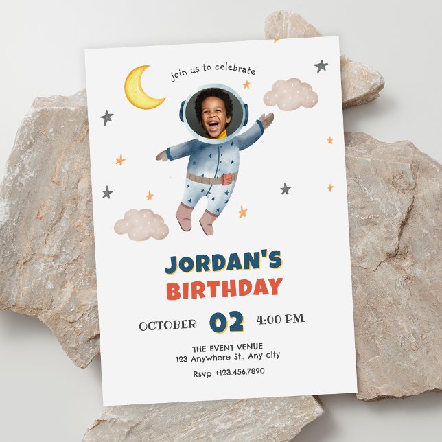 Invitación Foto de cumpleaños del astronauta. (Subido por el creador)