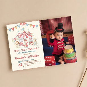 Invitación Foto de cumpleaños del Carnaval de Animales de Cir