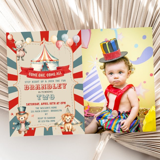 Invitación Foto de cumpleaños del Carnaval de Circo Grande Vi (Subido por el creador)