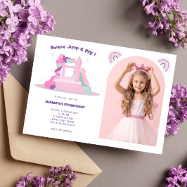 Invitación Foto de cumpleaños del castillo de la casa de la o