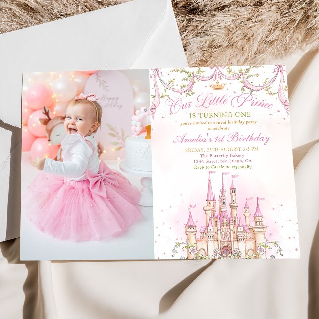 Invitación Foto de cumpleaños del Castillo de la Princesa Ros (Subido por el creador)