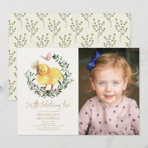 Invitación Foto de cumpleaños del pequeño Chica de polluelos