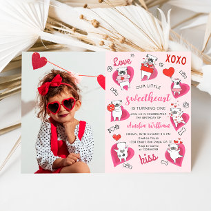 Invitación Foto de cumpleaños del pequeño novio Valentine Val