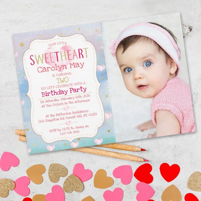 Invitación Foto de cumpleaños del pequeño querido San Valentí (Subido por el creador)