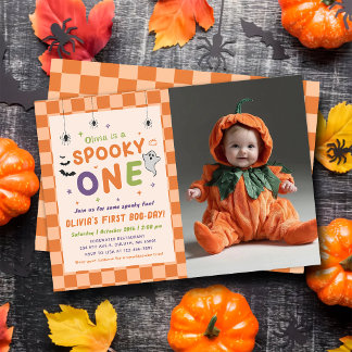 Invitación Foto de cumpleaños del primer Boo-Day de Halloween