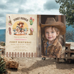 Invitación Foto de cumpleaños del primer rodeo de la niña rús