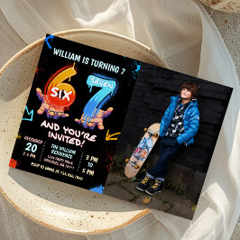 Invitación Foto de cumpleaños Graffiti 6 7 Meme Tendencia Sei