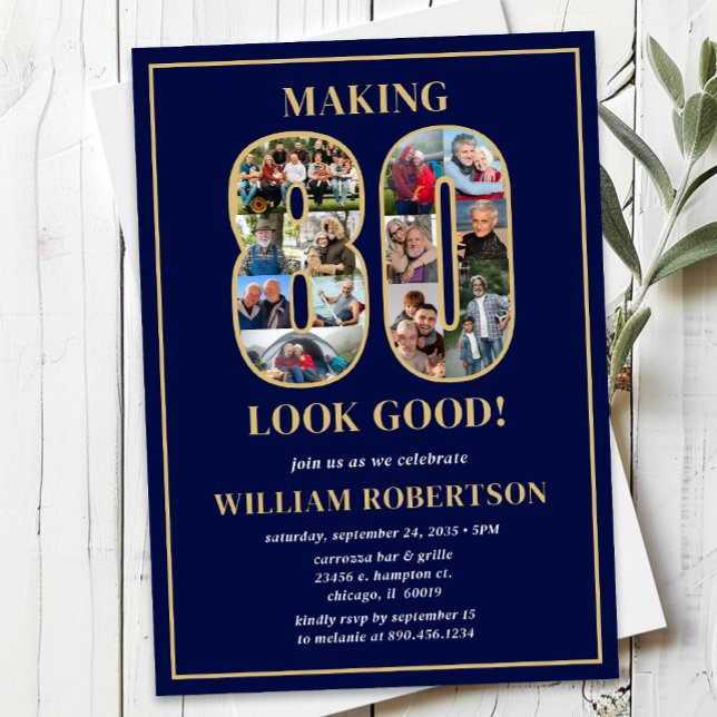Invitación Foto de cumpleaños 'Hacer que 80 se vea bien' (Subido por el creador)