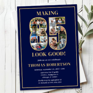 Invitación Foto de cumpleaños 'Hacer que 85 se vea bien'