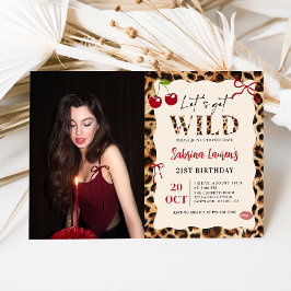 Invitación Foto de cumpleaños Leopard Cheetah Let's Get Wild