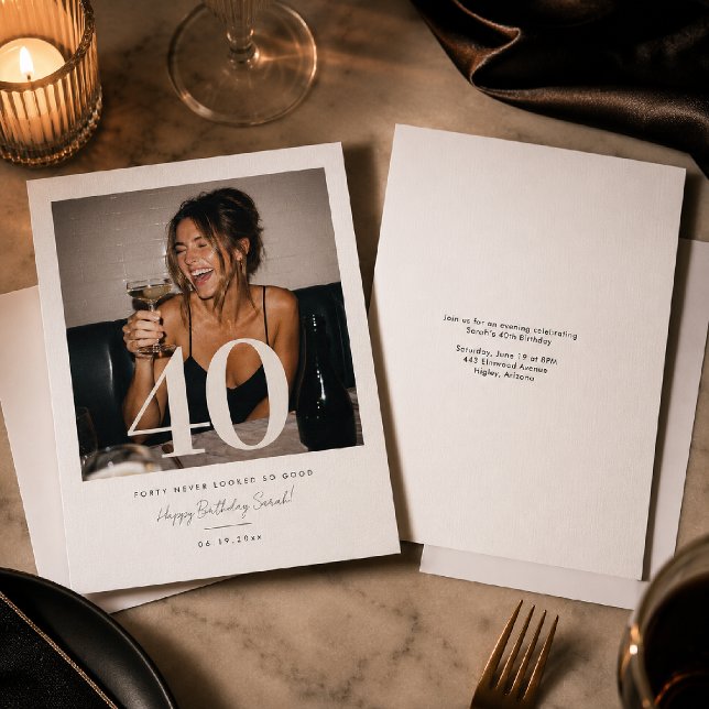 Invitación Foto de cumpleaños moderno y emblemático (Subido por el creador)