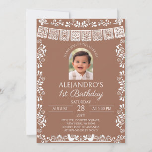 Invitación Foto de cumpleaños número 1 del niño Terracotta Ci