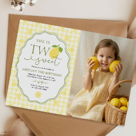Invitación Foto de cumpleaños número 2 con tema de limón y gi