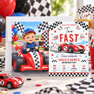Invitación Foto de cumpleaños número 2 de Dos Autos de Carrer