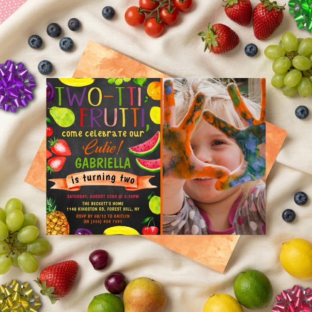 Invitación Foto de cumpleaños número 2 de Two-tti Frutti (Subido por el creador)