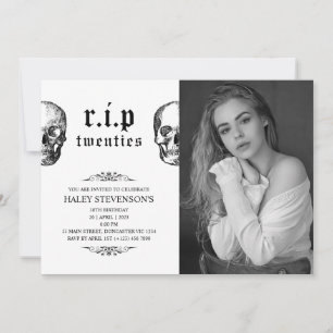 Invitación Foto de cumpleaños número 30 Funeral años 20 Cráne