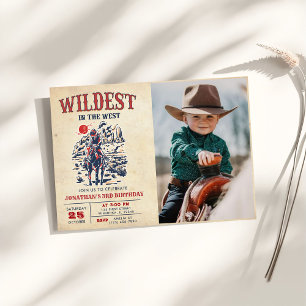 Invitación Foto de cumpleaños número 3 del Rodeo del Desierto