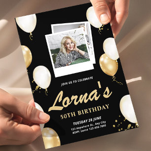 Invitación Foto de cumpleaños número 50 • Cumpleaños • Elegan
