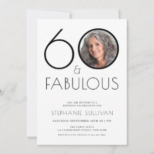 Invitación Foto de cumpleaños número 60 de Sesenta y Fabuloso