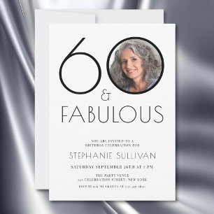 Invitación Foto de cumpleaños número 60 de Sesenta y Fabuloso