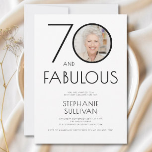Invitación Foto de cumpleaños número 70 de setenta y fabuloso