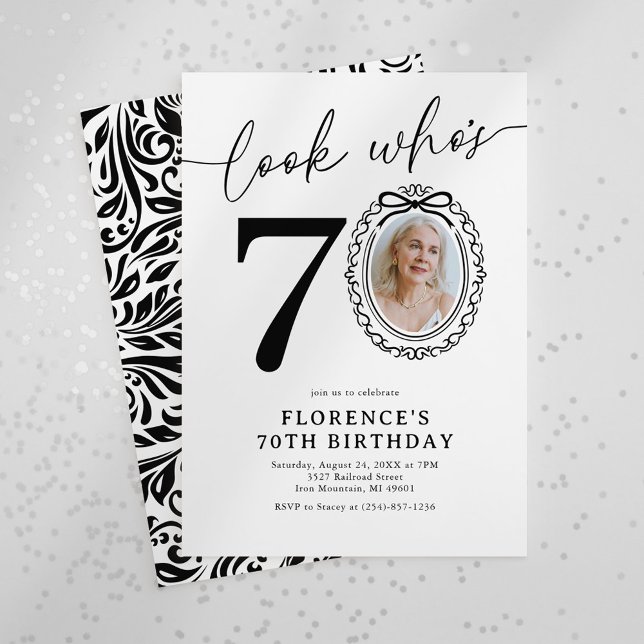 Invitación Foto de cumpleaños número 70 elegante (Subido por el creador)