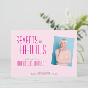 Invitación Foto de cumpleaños número 70 Setenta y Fabuloso Fi