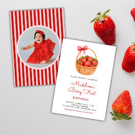 Invitación Foto de cumpleaños número uno adorable y elegante