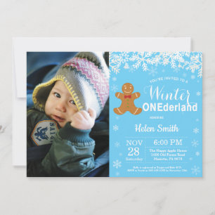 Invitación Foto de cumpleaños número uno de invierno Onederla