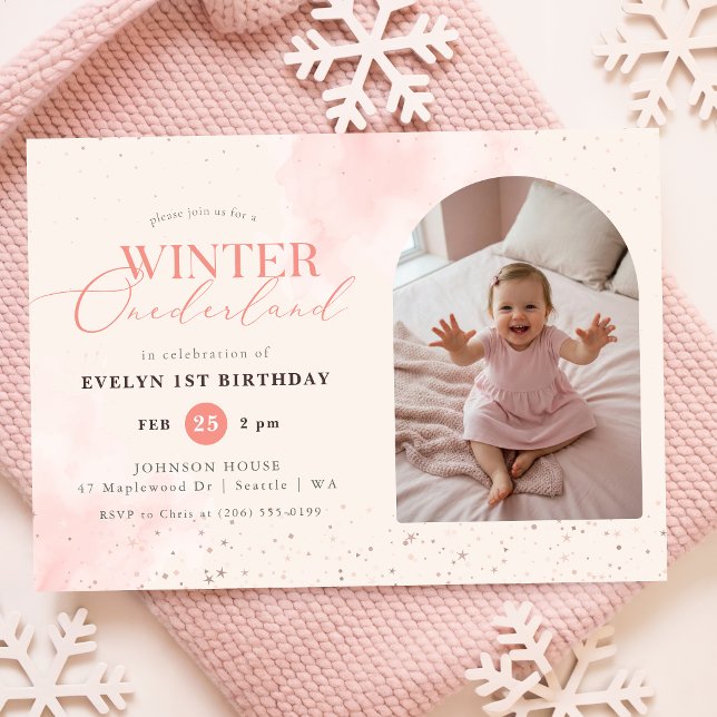 Invitación Foto de cumpleaños número uno de Kid Onederland co (Subido por el creador)