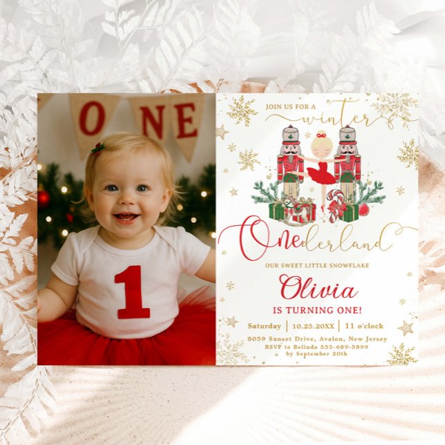 Invitación Foto de cumpleaños número uno de Nutcracker Winter (Subido por el creador)