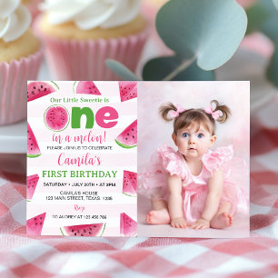 Invitación Foto de cumpleaños número uno de One In A Melon co