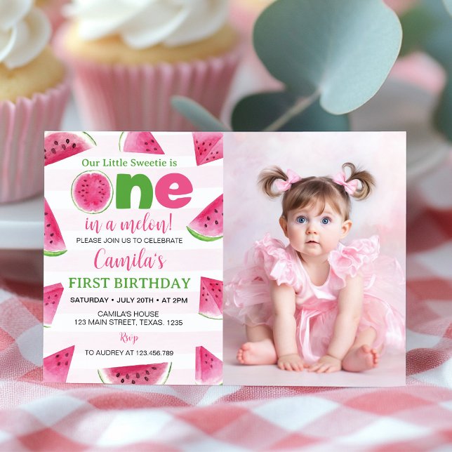 Invitación Foto de cumpleaños número uno de One In A Melon co (Subido por el creador)