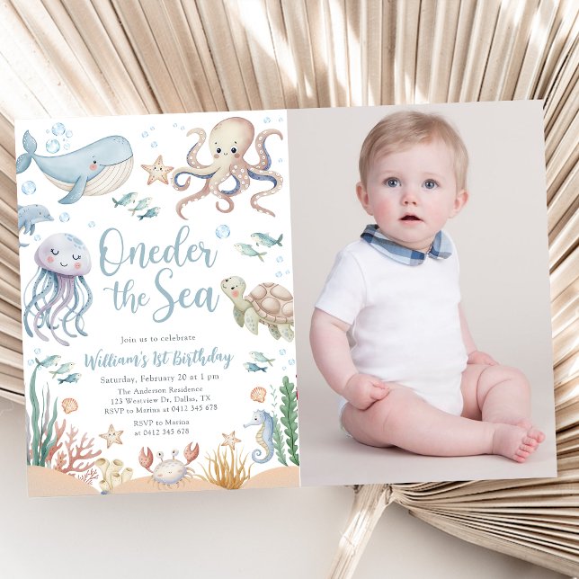 Invitación Foto de cumpleaños número uno de Oneder The Sea An (Subido por el creador)
