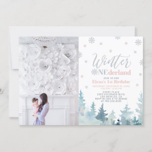 Invitación Foto de cumpleaños número uno de Winter Onederland